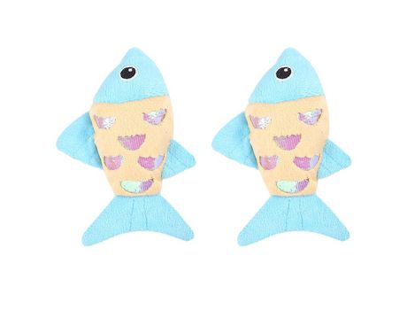 Juguete De Peluche Para Gatos Para Masticar, Juguete Interactivo Chirriante Con Forma De Pez, Juguete Suave Y Duradero Para Masticar Mascotas, Azul...