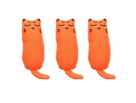 Juguetes Interactivos De Peluche Para Gatos Juguetes Para Masticar Gatos De Dibujos Animados Lindos Juguetes Entretenidos Para Gatos, Naranja ZMDEC...
