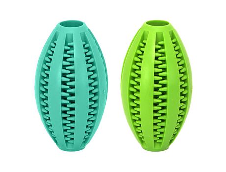 Paquete De 2 Bolas Ovaladas Para La Dentición Resistentes A Las Mordeduras No Tóxicas Para Perros, Alimentador De Golosinas Para Alimentos Para Mas...