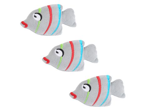 Paquete De 3 Juguetes Para Gatos Con Forma De Pez Para Masticar Gatos De Interior, Lindos Animales De Peluche, Juguete Para Gatos, Gris ZMDECQNA