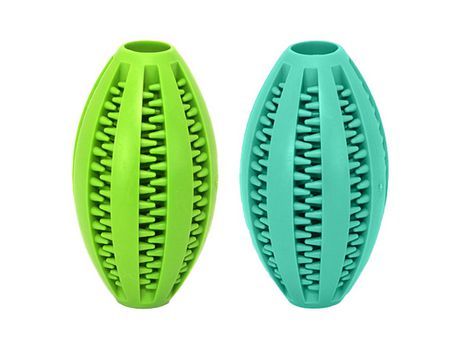 Paquete De 2 Bolas Ovaladas Para La Dentición Resistentes A Las Mordeduras No Tóxicas Para Perros, Alimentador De Golosinas Para Alimentos Para Mas...