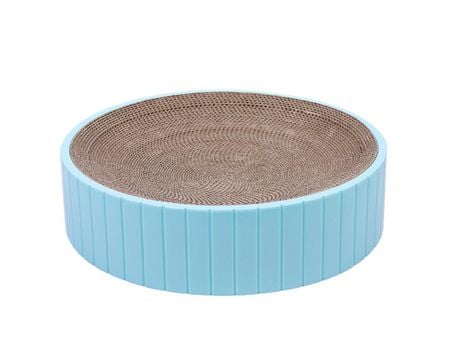 Cartón Rascador Para Gatos, Almohadilla Rascadora Corrugada Redonda, Cama De Salón Para Rascar Gatos, Tablero De Reciclaje Duradero Azul ZMDECQNA