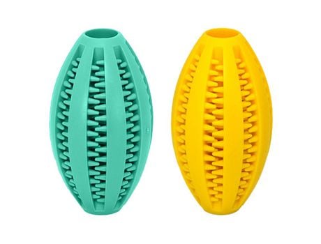 Paquete De 2 Bolas Ovaladas Para La Dentición Resistentes A Las Mordeduras No Tóxicas Para Perros, Alimentador De Golosinas Para Alimentos Para Mas...