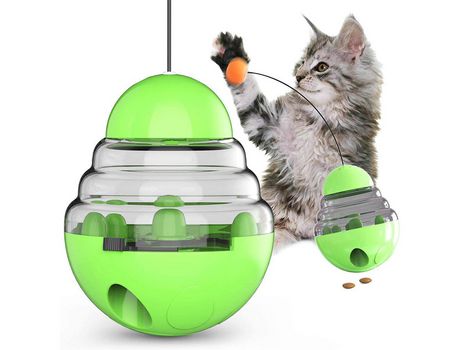Juguete Para Mascotas Tumbler, Bola De Juguetes Dispensadora De Comida Interactiva Para Perros, Verde, St-3 ZMDECQNA