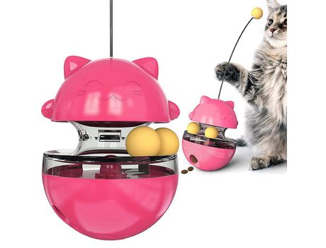 Juguete Para Mascotas Tumbler, Bola De Juguetes Dispensadora De Comida Interactiva Para Perros, Magenta, St-8 ZMDECQNA