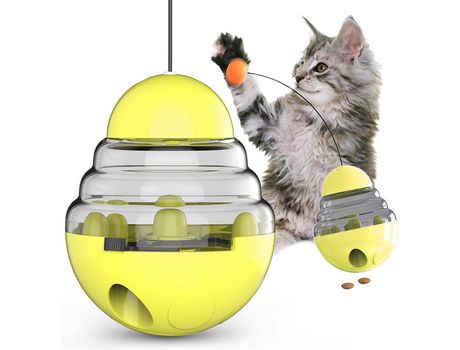 Juguete Para Mascotas Tumbler, Bola De Juguetes Dispensadora De Comida Interactiva Para Perros, Amarillo, St-2 ZMDECQNA