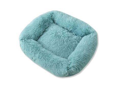 Camas Para Gatos Para Gatos De Interior, Cojín Para Mascotas De Felpa Suave Con Forma De Donut Lavable, Azul, S ZMDECQNA