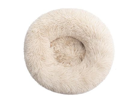 Cama Para Mascotas Suave Y Esponjosa Con Fondo Antideslizante, Cama Redonda Para Calmar Y Calentar Donas, Marrón, Diámetro 40 Cm ZMDECQNA
