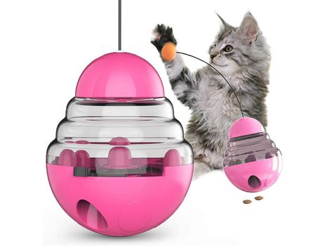 Juguete Para Mascotas Tumbler, Bola De Juguetes Dispensadora De Comida Interactiva Para Perros, Magenta, St-4 ZMDECQNA