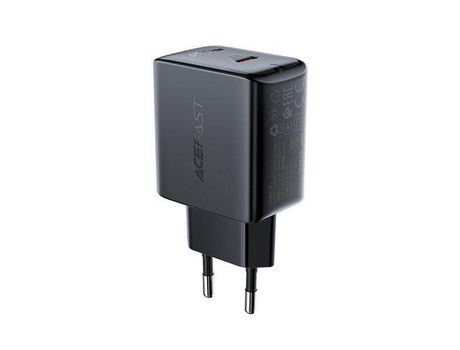 Cargador rápido ACEFAST USB Tipo C 20 W Power Delivery Negro (A1 EU Negro)