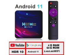 Caja Multimedia Smart Tv H96 Max V114 Gb 64 Gb Decodificador Android 11 Wifi 4K Youtube CUICH