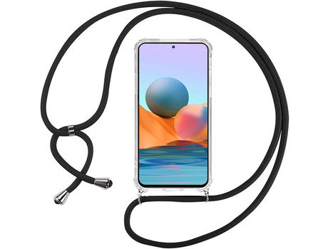 Funda con Cordón para Xiaomi Redmi Note 10 Pro, Redmi 10 Pro Max, Redmi Note 10 Pro T HONGWE. Selicona Transparente