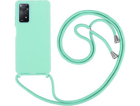 Funda con Cordón para Xiaomi Redmi Note 11 Pro 5G, Redmi 4G HONGWE. Selicona Textura Suave Verde