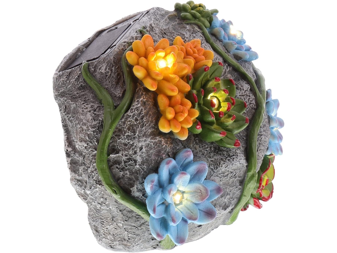Lámpara Solar Decorativa De Exterior De Piedra Artificial Para Jardín, Patio O Césped.
