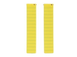 Cinto De Relógio Silicone Magnético Ajustável Universal 20mm Para Amazfit Bip Preto Amarelo