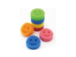 Smiley Magic Sponge - Esponja para fregar, cepillo para vajilla, taza para coche, limpieza fuerte, descontaminación, 7 piezas, color rojo BISBISOUS
