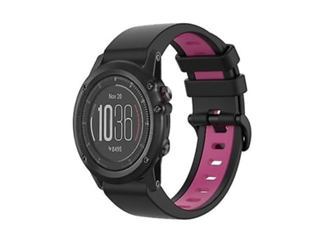 Correa De Reloj Inteligente Para Garmin Fenix 3, Correa De Reloj Deportivo De Silicona De 26Mm, Dos Colores, Negro Y Rosa VENISYMLIS