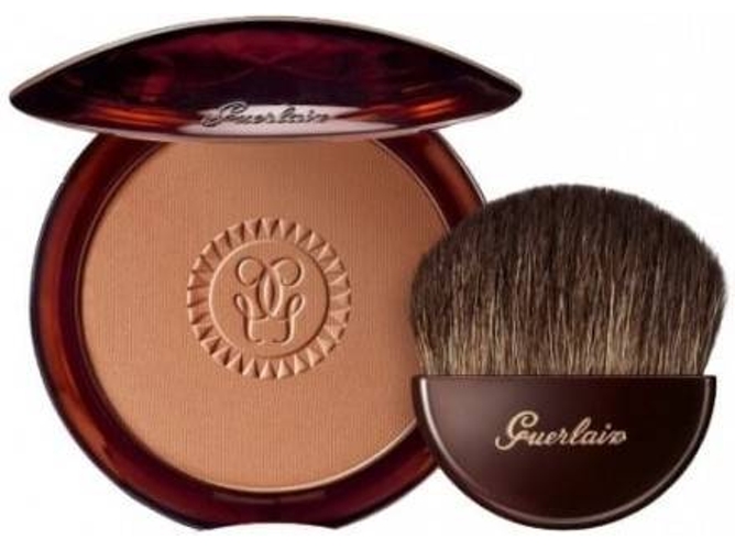 Cofre GUERLAIN Terracotta Poudre Bronzante Tono 03 Naturel Brunettes + Brocha Kabuki Semi-Luna