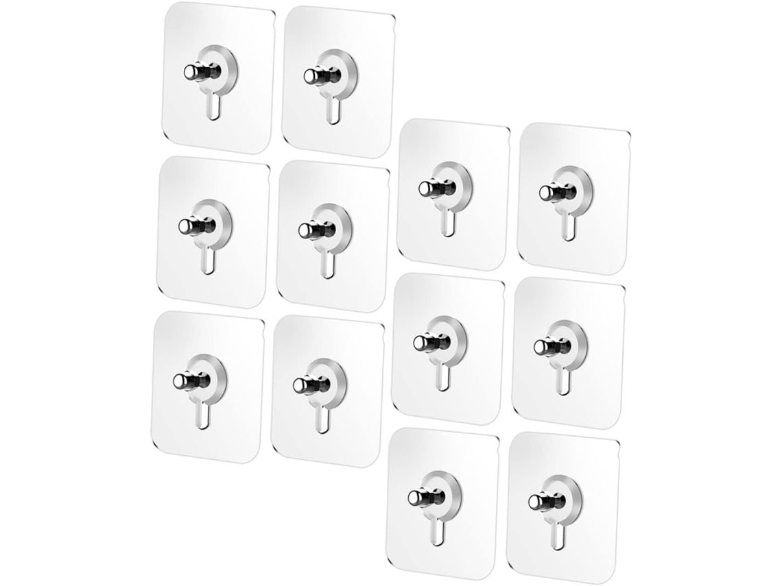 50 Ganchos Adhesivos Sin Tornillos. Parche Para De Montaje En Pared. Tornillos Autoadhesivos. Fácil