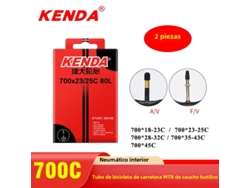 Cámara de bicicleta Kenda 700c (2 unidades, válvula Schrader/Presta, 23/45c) para bicicleta de carretera