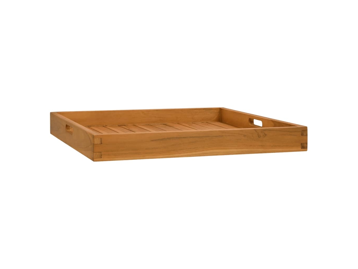 Bandeja para servir de 60 x 60 cm de madera maciza de teca DKD HOME DECOR