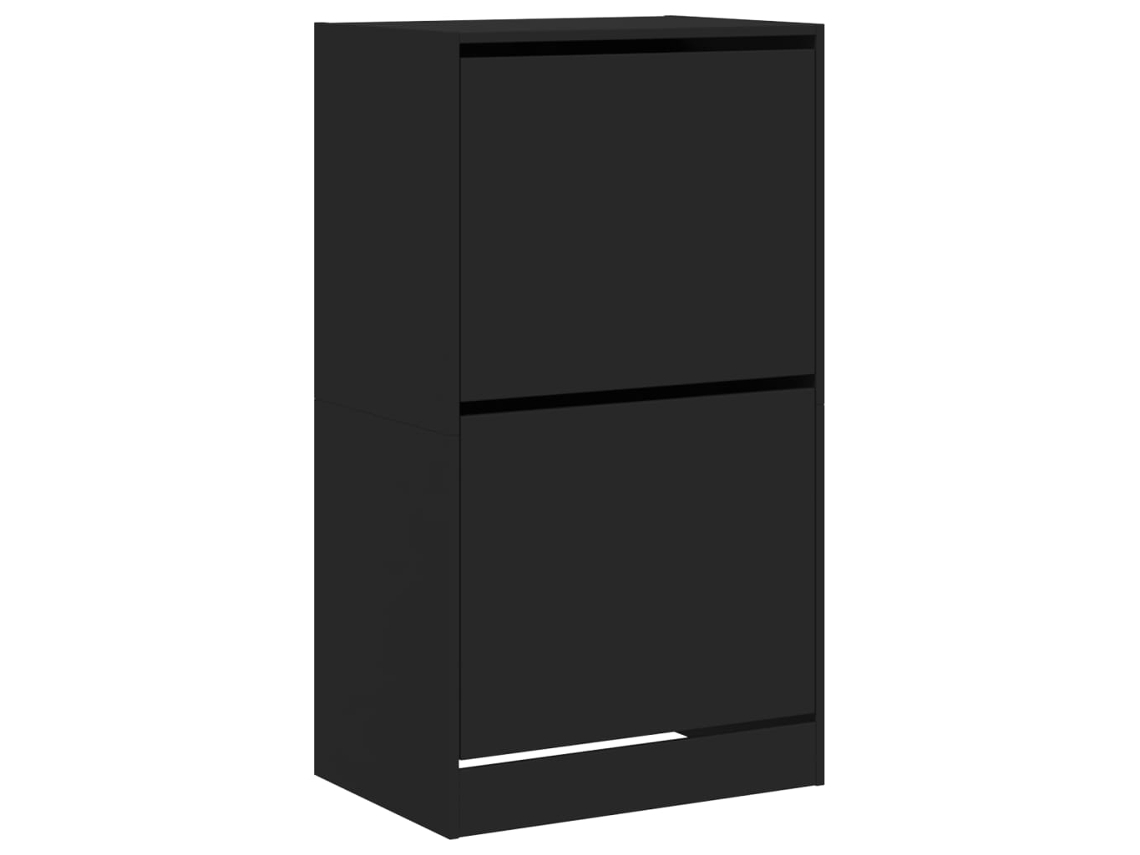 Zapatero con 2 cajones abatibles, 60x42x108 cm, negro, MAISON EXCLUSIVE