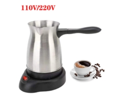 Cafetera turca de acero inoxidable de 110 V con calentamiento automático (color acero inoxidable)