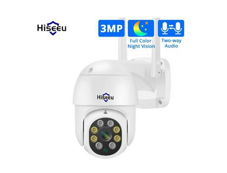 Cámara exterior HISSEU giratoria 360 wifi 3Mpx 1536p