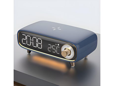 Altavoz Bluetooth compacto con carga inalámbrica y altavoz Bluetooth con luz nocturna