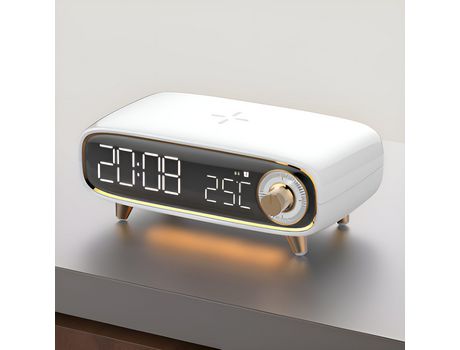 Altavoz Bluetooth compacto con carga inalámbrica y altavoz Bluetooth con luz nocturna