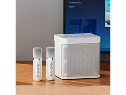 Deluxe Karaoke Bluetooth Speaker Set com Microfone Sem Fio Home Speaker