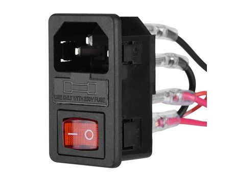Interruptor de palanca Toma de corriente Módulo de entrada Tipo U Adaptador con fusible para impresora 3D 15A 220V/110V