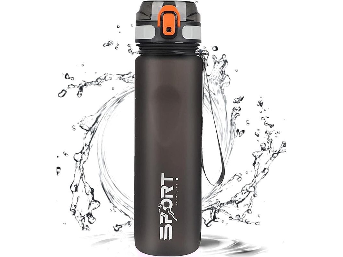 Botella de agua deportiva Rebe-1l con marcas de ritmo, hervidor transparente grande con cinta antifugas.
