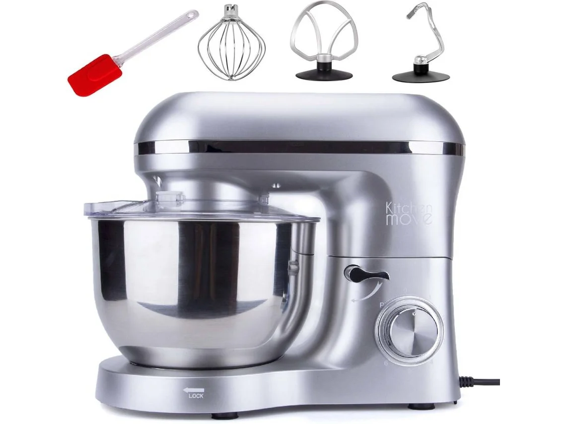 Amasadora KITCHEN MOVE Viper (1500 W - 5.5 L - Plateado)
