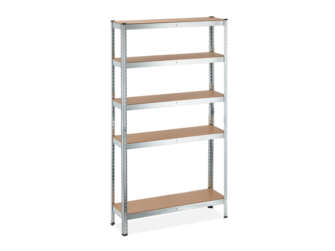 Relaxdays Estantería Metálica Industrial, 5 Baldas, 180x100x30 Cm, Resiste 1.250 Kg, Taller, Garaje O Sótano, Plateado