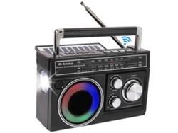 Radio portátil de bolsillo GOKOCO Mini con AM/FM, indicador de encendido y conector para auriculares.