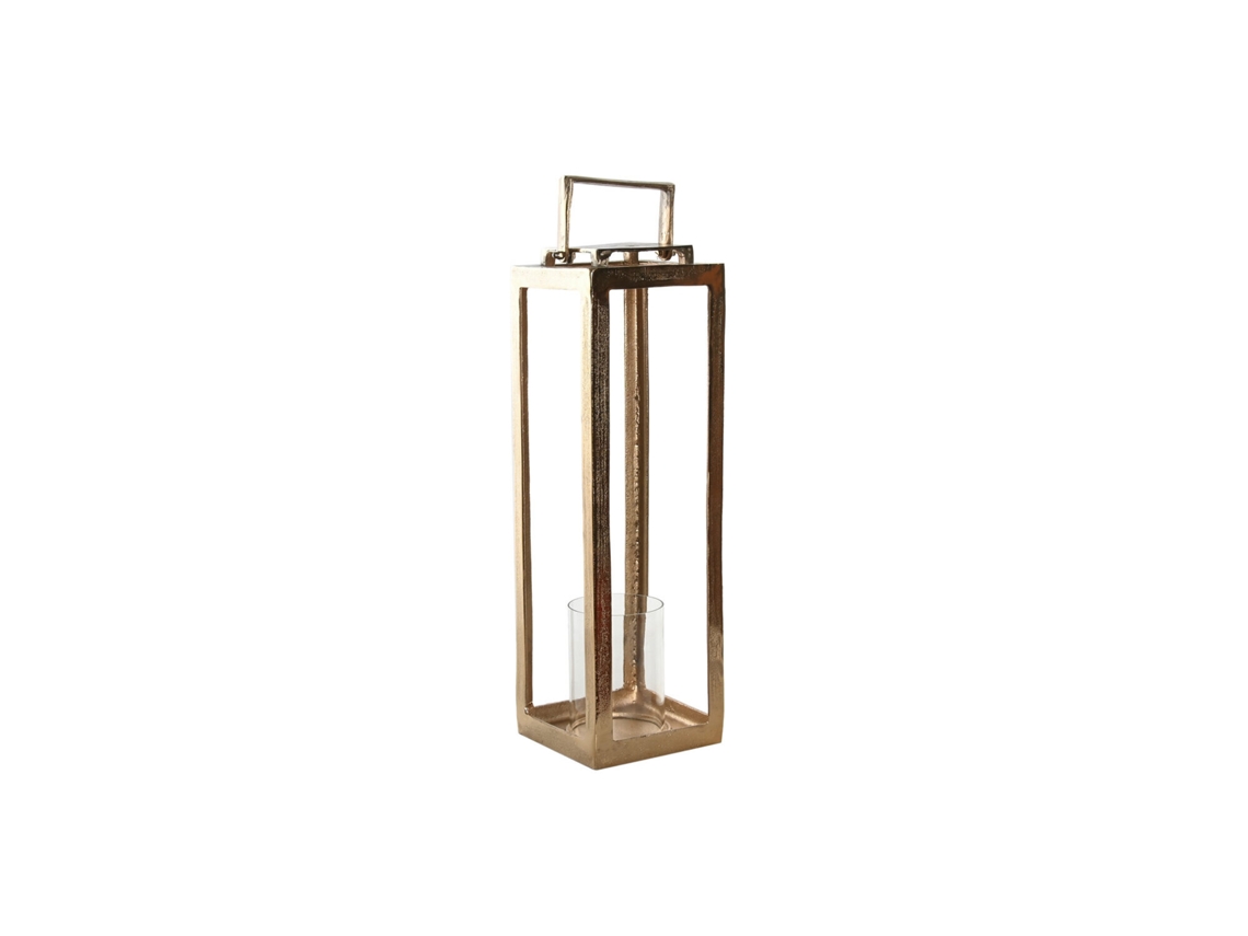 Poste de alumbrado público de aluminio con cristal dorado, 20x20x74cm ALEXANDRA HOUSE LIVING