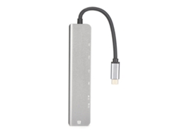 Hub Usb-c 7 En 1 Con Interfaz Multimedia 4k Hd, 2 Puertos Usb, Puertos Usb-c Y Lector De Tarjetas.