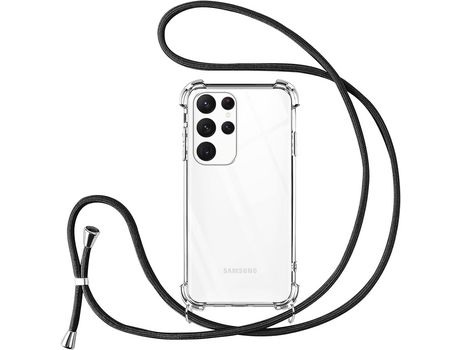 Funda con Cordón para Samsung Galaxy S22 Ultra 5G/S22 Ultra HONGWE. Transparente