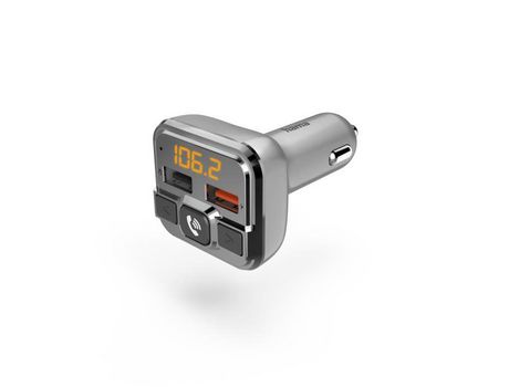 Transmisor Fm con Función Bluetooth y Función Manos Libres 2Xusb Gris HAMA