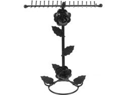 Soporte de mesa para joyas, modelo Rose Style, en color negro (2026). Ideal para pendientes, collares, pulseras y relojes.
