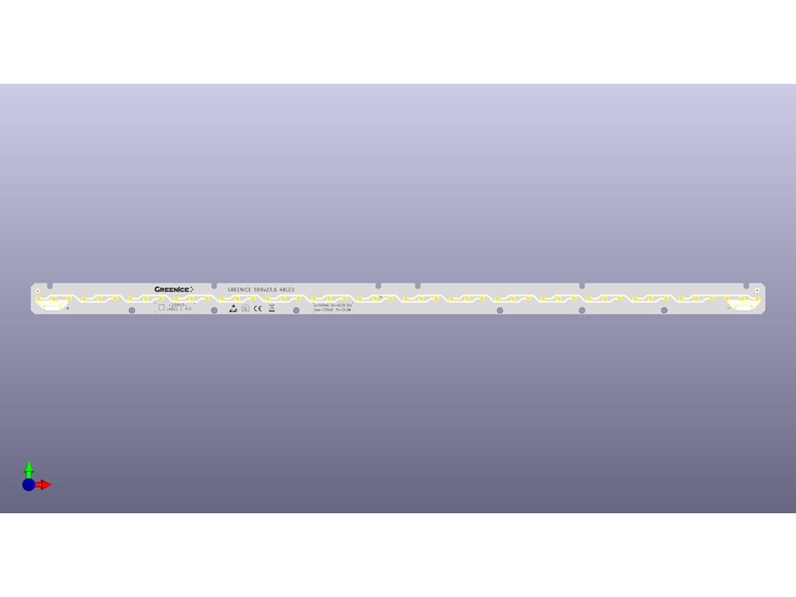 Módulo LED 559x23.6_48led 4000k Cri80 L 128 E5 Greenice