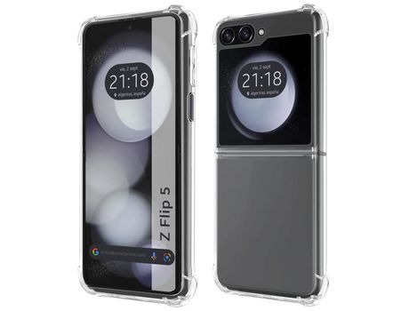 Funda para Samsung Galaxy Z Flip 5 5G TUMUNDOSMARTPHONE de Silicona con Diseño - Transparente
