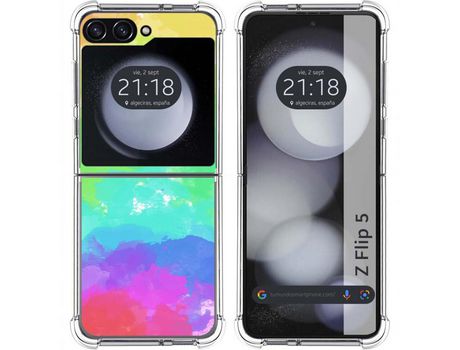 Funda para Samsung Galaxy Z Flip 5 5G TUMUNDOSMARTPHONE de Silicona con Diseño - Mulicolor