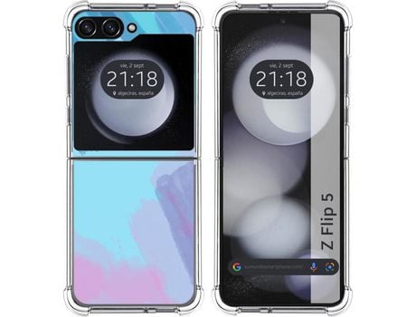 Funda para Samsung Galaxy Z Flip 5 5G TUMUNDOSMARTPHONE de Silicona con Diseño - Mulicolor