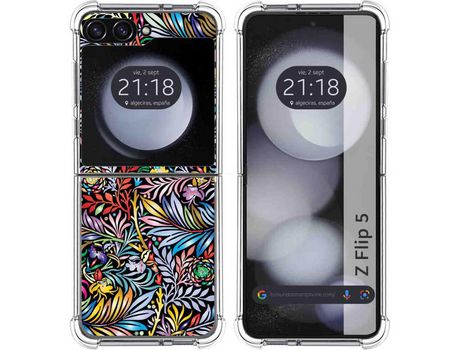 Funda para Samsung Galaxy Z Flip 5 5G TUMUNDOSMARTPHONE de Silicona con Diseño - Mulicolor