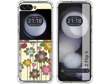 Funda para Samsung Galaxy Z Flip 5 5G TUMUNDOSMARTPHONE de Silicona con Diseño - Mulicolor