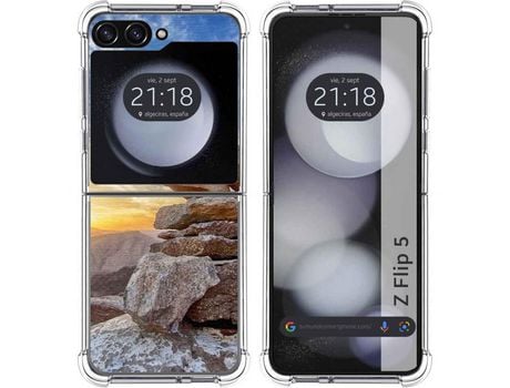 Funda para Samsung Galaxy Z Flip 5 5G TUMUNDOSMARTPHONE de Silicona con Diseño - Mulicolor