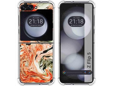 Funda para Samsung Galaxy Z Flip 5 5G TUMUNDOSMARTPHONE de Silicona con Diseño - Mulicolor