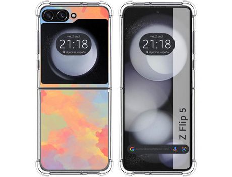 Funda para Samsung Galaxy Z Flip 5 5G TUMUNDOSMARTPHONE de Silicona con Diseño - Mulicolor